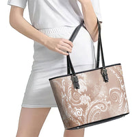 Aloha Hawaii Turtles Floral Leather Tote Bag Taupe Marbles Glaze LT7 - Polynesian Pride