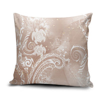 Aloha Hawaii Turtles Floral Pillow Cover Taupe Marbles Glaze LT7 Taupe - Polynesian Pride