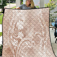 Aloha Hawaii Turtles Floral Quilt Taupe Marbles Glaze LT7 Taupe - Polynesian Pride