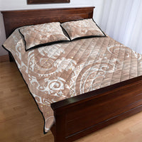 Aloha Hawaii Turtles Floral Quilt Bed Set Taupe Marbles Glaze LT7 - Polynesian Pride