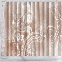 Aloha Hawaii Turtles Floral Shower Curtain Taupe Marbles Glaze LT7 - Polynesian Pride