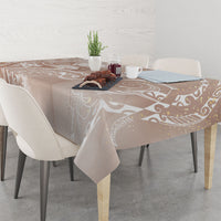 Aloha Hawaii Turtles Floral Tablecloth Taupe Marbles Glaze LT7 - Polynesian Pride
