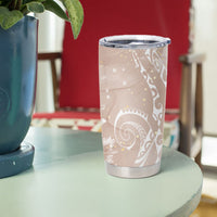 Aloha Hawaii Turtles Floral Tumbler Cup Taupe Marbles Glaze LT7 - Polynesian Pride