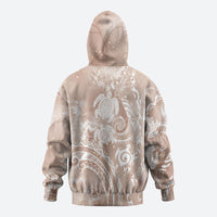 Aloha Hawaii Turtles Floral Zip Hoodie Taupe Marbles Glaze LT7 - Polynesian Pride