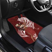Tahiti Islands Polynesian Plumeria Car Mats Tahitian Vahine 'Ote'a - Scarlet