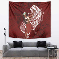Tahiti Islands Polynesian Plumeria Tapestry Tahitian Vahine 'Ote'a - Scarlet LT7 Red - Polynesian Pride