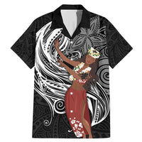 Tahiti Islands Polynesian Plumeria Family Matching Mermaid Dress and Hawaiian Shirt Tahitian Vahine 'Ote'a - Black
