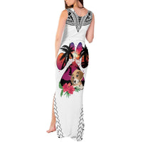 Polynesian Tank Maxi Dress Dog Lover With Beagle - Sunset At The Beach White Ver LT7 - Polynesian Pride
