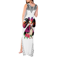 Polynesian Tank Maxi Dress Dog Lover With German Shepherd - Sunset At The Beach White Ver LT7 - Polynesian Pride