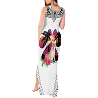 Polynesian Tank Maxi Dress Dog Lover With Shiba Inu - Sunset At The Beach White Ver LT7 - Polynesian Pride