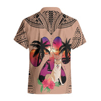 Polynesian Hawaiian Shirt Dog Lover With Shiba Inu - Sunset At The Beach Brown Ver LT7 - Polynesian Pride