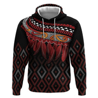 Aotearoa Maori Ngapuhi Iwi Zip Hoodie Korowai Tukutuku Kaokao Motifs