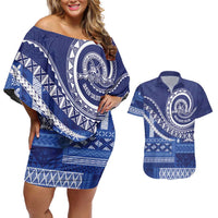 Queen Salote College 100th Anniversary Couples Matching Off Shoulder Short Dress and Hawaiian Shirt QSC Royal Girls - Polynesian Pride