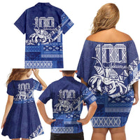 Queen Salote College 100th Anniversary Family Matching Off Shoulder Short Dress and Hawaiian Shirt QSC Royal Girls - Polynesian Pride