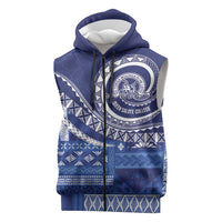 Queen Salote College 100th Anniversary Sleeveless Zip Hoodie QSC Royal Girls LT7 Royal Blue - Polynesian Pride