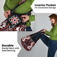 Personalised Aotearoa Waitangi Grocery Bag Taniko Motifs - Mania Gecko