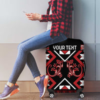 Personalised Aotearoa Waitangi Luggage Cover Taniko Motifs - Mania Gecko