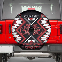 Personalised Aotearoa Waitangi Spare Tire Cover Taniko Motifs - Mania Gecko LT7 - Polynesian Pride