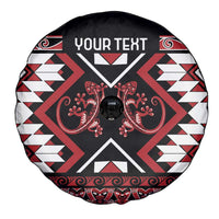 Personalised Aotearoa Waitangi Spare Tire Cover Taniko Motifs - Mania Gecko LT7 - Polynesian Pride