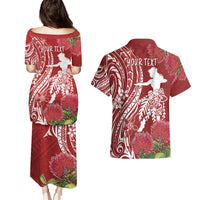 Personalised Hawaii Wahine Couples Matching Puletasi and Hawaiian Shirt Women's Day Ohia Lehua LT7 - Polynesian Pride