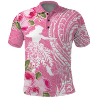 Personalised Hawaii Wahine Polo Shirt Women's Day Maui Lokelani Roses LT7 Pink - Polynesian Pride