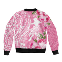 Personalised Hawaii Wahine Sleeve Zip Bomber Jacket Women's Day Maui Lokelani Roses LT7 - Polynesian Pride