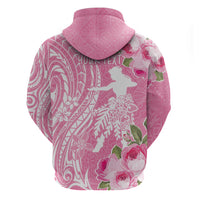 Personalised Hawaii Wahine Zip Hoodie Women's Day Maui Lokelani Roses LT7 - Polynesian Pride