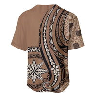 Personalized Tonga Ngatu Baseball Jersey Vintage Brown Manulua Motifs