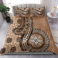 Tonga Ngatu Bedding Set Vintage Brown Manulua Motifs