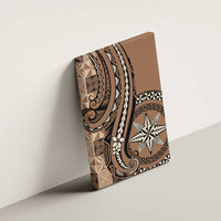 Tonga Ngatu Canvas Wall Art Vintage Brown Manulua Motifs