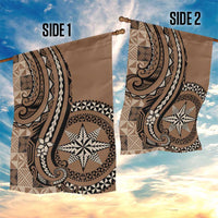 Tonga Ngatu Garden Flag Vintage Brown Manulua Motifs