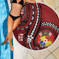 Tonga Ngatu Beach Blanket Iconic Red Manulua Motifs