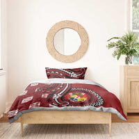 Tonga Ngatu Bedding Set Iconic Red Manulua Motifs