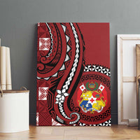 Tonga Ngatu Canvas Wall Art Iconic Red Manulua Motifs