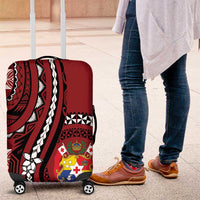 Tonga Ngatu Luggage Cover Iconic Red Manulua Motifs
