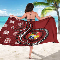 Tonga Ngatu Sarong Iconic Red Manulua Motifs