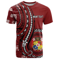 Personalized Tonga Ngatu T Shirt Iconic Red Manulua Motifs