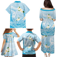 Guam Fishhook Mix Guasali Flowers Family Matching Puletasi and Hawaiian Shirt Dreaming Turquoise