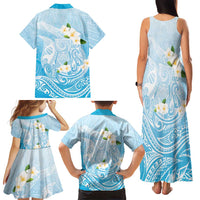 Guam Fishhook Mix Guasali Flowers Family Matching Tank Maxi Dress and Hawaiian Shirt Dreaming Turquoise