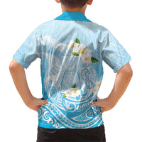 Guam Fishhook Mix Guasali Flowers Kid Hawaiian Shirt Dreaming Turquoise LT7 - Polynesian Pride