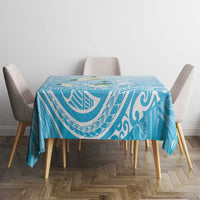 Guam Fishhook Mix Guasali Flowers Tablecloth Dreaming Turquoise