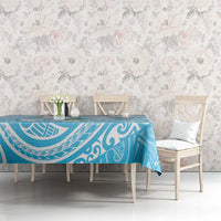 Guam Fishhook Mix Guasali Flowers Tablecloth Dreaming Turquoise