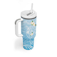 Guam Fishhook Mix Guasali Flowers Tumbler With Handle Dreaming Turquoise