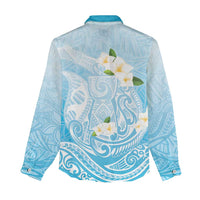 Guam Fishhook Mix Guasali Flowers Women Casual Shirt Dreaming Turquoise