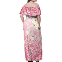 Guam Fishhook Mix Guasali Flowers Family Matching Off Shoulder Maxi Dress and Hawaiian Shirt Dreaming Coral