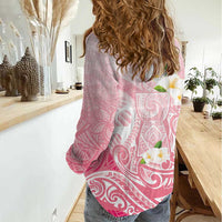 Guam Fishhook Mix Guasali Flowers Women Casual Shirt Dreaming Coral