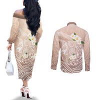 Guam Fishhook Mix Guasali Flowers Couples Matching Off The Shoulder Long Sleeve Dress and Long Sleeve Button Shirt Dreaming Hazel