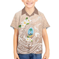 Guam Fishhook Mix Guasali Flowers Family Matching Off Shoulder Short Dress and Hawaiian Shirt Dreaming Hazel
