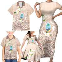 Guam Fishhook Mix Guasali Flowers Family Matching Short Sleeve Bodycon Dress and Hawaiian Shirt Dreaming Hazel