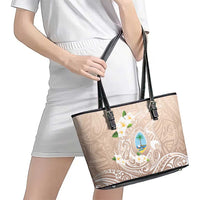 Guam Fishhook Mix Guasali Flowers Leather Tote Bag Dreaming Hazel